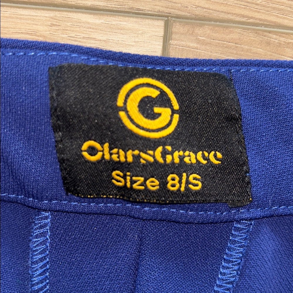 Olarsgrace Women's Royal Blue Wide-Leg Pants size 8 - Picture 6 of 9